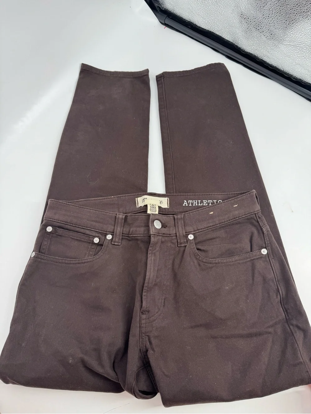 Madewell Rich Brown Athletic Slim Fit Jeans Earthcore Casual Cotton Stretch W30